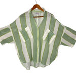 Out From Under  Beach Boardwalk Oversized Shirt Size M Mesh Beach BOHO‎ Green Photo 0