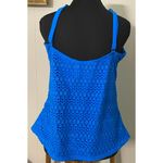 Island Escape Blue Aloha High Neck Crochet Tankini Adjustable Straps Size‎ 16 Photo 2