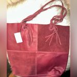 Free People NWT  + Sundown Wilds Suede Nubuck Burgundy Bag Photo 6