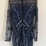 Endless Rose Anthropologie Beaded Navy Dress Photo 6