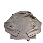 Haute Monde Motorcycle Suede Taupe Beige Jacket Sz S Lightweight Blazer Zip Pockets Photo 9