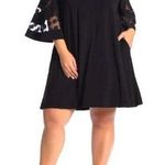 Nina Leonard Lace Cold Shoulder Shift Dress Black XL Photo 1