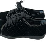 Aquatalia velvet athletic shoes black size 6 lace up fashion sneakers Photo 0