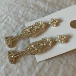 Gap : Pearl/ Gold Tone Champagne Glass Earrings- New Years Photo 13