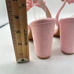 Allegra K Sandals Womens 9 Pink Block Heel Ankle Tie Soft Suede Open Toe NEW Photo 5