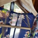 Olrain Beachy Summer Kimono Short Sleeve Sheer Floral Cover Up Size 2X Blue Photo 2