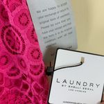 Laundry by Shelli Segal  Lace Short Sleeve Mini Dress Pink Size 8 Petite NWT Photo 4