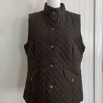 G.H. BASS Quilted Snap Front Collared Equestrian Outdoor Vest Olive Green Size L Size L Photo 4