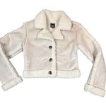 Wild Fable Jacket Womens XXS Off White Neutral Faux Shearling and Suede Crop NWT Photo 0