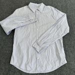 Frank & Eileen Women's Super 100s 2 Ply Cotton Striped Shirt Sz Large READ Photo 0