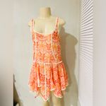 Free People  women's orange Creamsicle voile slip tunic dress damask in size XS Photo 3