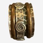 Sterling Silver Copper Anxiety Spinner Ring Hammered Metal Spinning Size 8.5 Photo 1