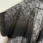 Bryn Walker Jacket Womens XL White Black Cotton Silk Floral Ombre Top Boho Photo 2