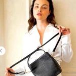 Aota Elena Bucket Bag Black Vegan Leather Crocodile Embossed Photo 0