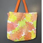 La Blanca Tote Bag Womens One Size Orange Pink Yellow Tropical Leaf Beach Purse Photo 0