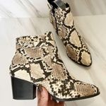 Market & Spruce animal print ankle Boots 6.5 bootie Block Heel Black Beige Snake Photo 6