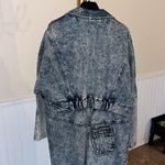Vintage 80s Blue Acid Wash Denim Duster Coat Denim coat Jean Coat Size M Photo 6