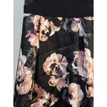 XScape Size 16W Solid & Floral-Print High-Low Gown Mesh Cut Outs Formal Photo 5
