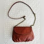 Margot New York Brown Leather Crossbody Bag Brass Chain Card Slots Photo 1