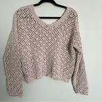 Nicole Miller Artelier  Tan Crochet Pullover V-Neck Sweater Size XL Photo 7