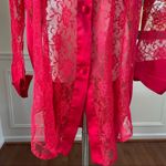 Victoria's Secret Vintage Gold Label Victoria’s Secret Red Lace Satin Night Shirt Pajamas S Photo 3
