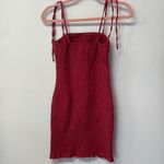 Abercrombie & Fitch Pink Ribbed Mini Dress Casual Smocked Stretch Ruffle XS Photo 3