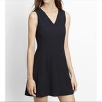 Vince  • Solid Black V Neck Fit Flare Pockets Mini Dress Photo 1