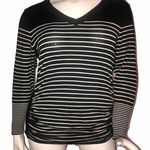 Roz & Ali  Striped Ruched Sweater Photo 0