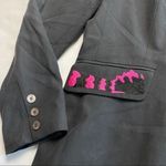 Milano Silk Wool Embroidered Blazer Black Size 8 Photo 2