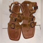 Bernardo  Tan Suede and Leather Buckle Sandals Photo 1