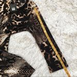 MILANO snake skin print pattern long sleeve Sheath dress brown/black size Large Photo 11