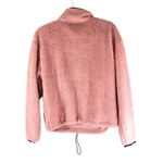 No Boundaries  Sherpa Faux Fur Pullover Chinch Waist 1/2 Zip Pockets Pink L Photo 1