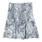 Talbots Paisley Print Skirt A-Line Cotton Casual Blue White Women Size 6 Photo 1