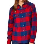 Jachs Girlfriend Jach’s Girlfriend Bea Buffalo Check button down flannel shirt blue red size S Gently worn; EUC Photo 0