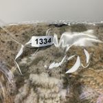 Lonergan Leaves Pattern Teddy Button Up Jacket Brown Beige Women's Medium Photo 7