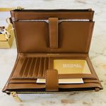 Michael Kors Jet Set Brown Multi Leather Double Zip Wallet Wristlet Photo 4