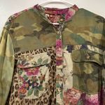 Anthropologie Pilcro Relaxed Mixed Leopard Camo Floral Print Buttoned Shirt M Photo 1