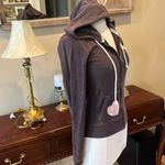 PINK - Victoria's Secret PINK Victoria Secret Brown Zip Knit Hoodie Photo 6
