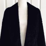 Madison Jacket Coat Black Faux Fur Tipped Fox Open Front Swing Coat Small Photo 10