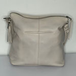 The Sak Collective LADERA Cream Pebbled Leather Crossbody Bag Purse Tassled Silver Photo 4