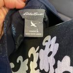 Eddie Bauer Navy Blue with Flower Print See Through Tank Blouse Size Large Photo 5