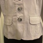 Ann Taylor LOFT Gray/White Stripe Seersucker Jacket. Photo 4