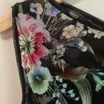 Fuzzi Bouquet Floral Hummingbird Print Sleeveless Tulle Jersey Sheath Dress Black Size M Photo 5