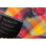 Unbranded Women's Flannel Infinity Scarf Red Yellow Black Plaid Fringe Photo 5