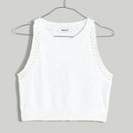 Madewell  Crochet-Trim Crop Sweater Tank in Lighthouse White Size S NWT Photo 4