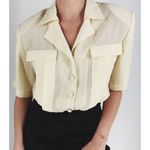 Vintage Rivista Pastel Yellow Button Down Blouse Size 8 Photo 2