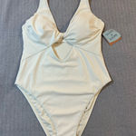 Shade & Shore  Soft Cream High Leg‎ Swimsuit Size Large Photo 0