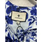Tuckernuck  Corrigan Blouse XS Blue Floral High Collar Office Career Business Photo 3