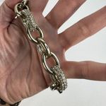 Coldwater Creek  Goldtone Necklace & Bracelet Chunky Linked Statement Rhinestone Photo 6