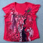 Disney Villains Beware Short Sleeve Graphic Tee Shirt Women's XL Red Cruella Photo 0